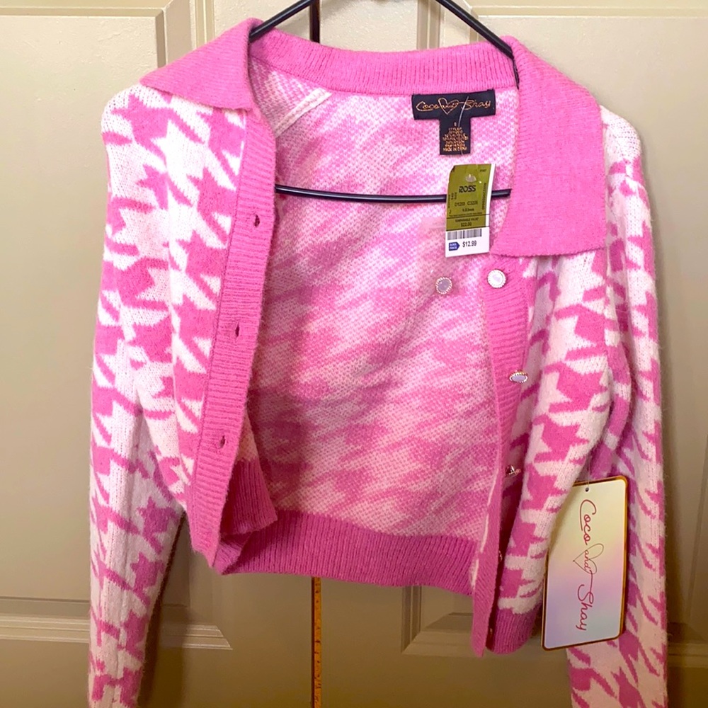 CLASSY WARM PINK CROPPED CARDIGAN